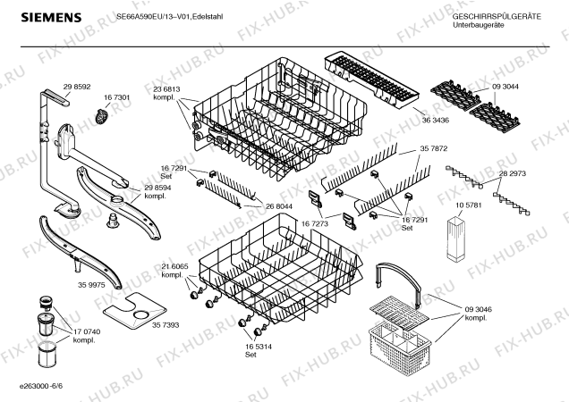 Взрыв-схема посудомоечной машины Siemens SE66A590EU - Схема узла 06