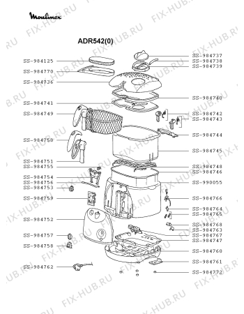 Схема №1 ADR54W(0) с изображением Рукоятка для электротостера Moulinex SS-984750