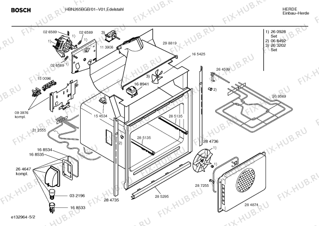 Схема №1 HBN265BGB с изображением Инструкция по эксплуатации для плиты (духовки) Bosch 00522869