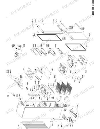 Схема №1 WBE36252NSTS с изображением Сенсорная панель для холодильной камеры Whirlpool 481010587315