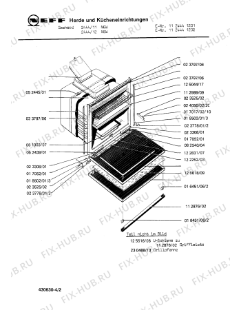 Взрыв-схема плиты (духовки) Neff 1124441202 2444/12NEW - Схема узла 02