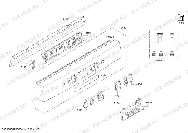 Схема №1 SMD46GW01E SilencePlus с изображением Передняя панель для посудомоечной машины Bosch 11019309