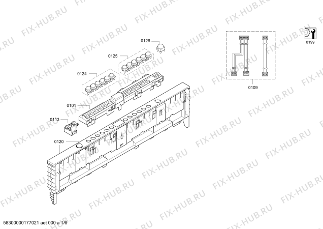 Схема №1 SBV99M20NL Avantix с изображением Инструкция по эксплуатации для электропосудомоечной машины Bosch 00780530