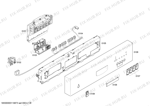 Схема №1 SHE42L16UC DLX Series с изображением Панель управления для стиралки Bosch 00477002