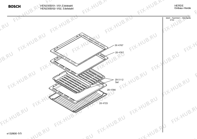 Схема №1 HEN235B с изображением Панель управления для духового шкафа Bosch 00352236