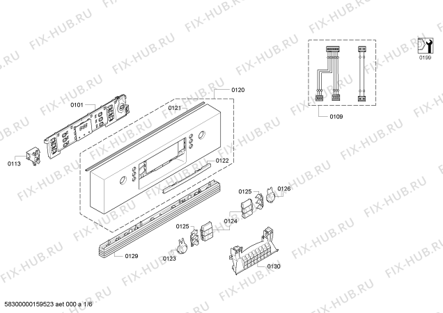 Схема №2 SPI69T22EU Super Silence с изображением Передняя панель для посудомойки Bosch 00744395