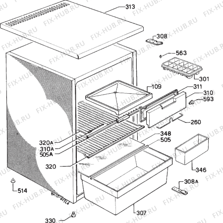 Взрыв-схема холодильника Zanussi ZF50/2 - Схема узла Housing 001