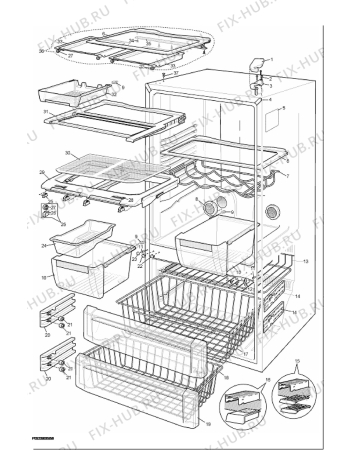 Взрыв-схема холодильника Electrolux ENB51801X-LE - Схема узла Section 4