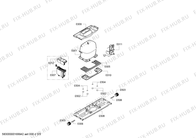 Взрыв-схема холодильника Bosch KGE39EI41 Bosch - Схема узла 03