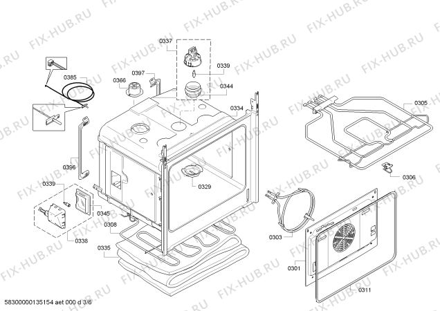 Взрыв-схема плиты (духовки) Bosch HEA38B450 - Схема узла 03