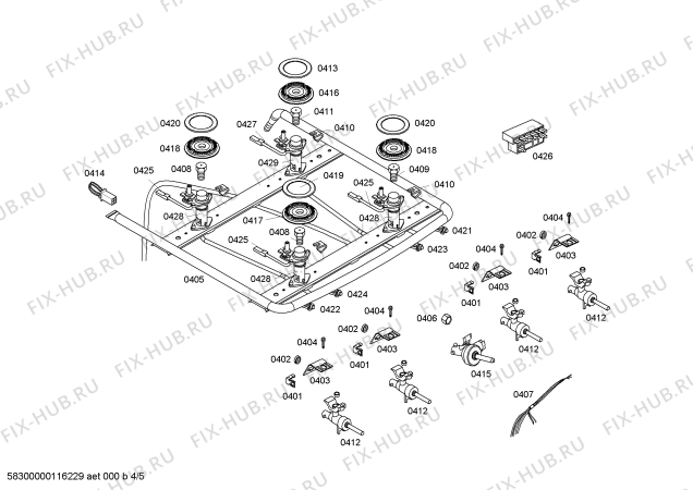 Взрыв-схема плиты (духовки) Bosch HSF65P30E9 STYLE I CKD - Схема узла 04