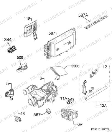 Взрыв-схема посудомоечной машины Frigidaire Gallery FGCD2456QW0A - Схема узла Electrical equipment 268