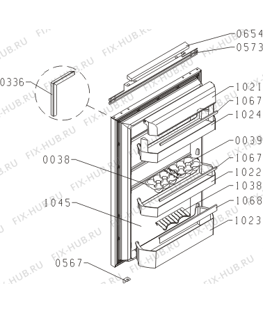 Схема №1 PKD5102V/P01 (357683, HTI1728) с изображением Дверка для холодильника Gorenje 336835