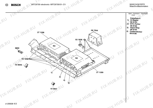 Взрыв-схема стиральной машины Bosch WFE8700 - Схема узла 02