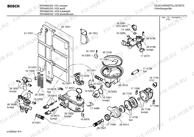 Схема №1 SRU4665 Silence comfort с изображением Панель для посудомоечной машины Bosch 00357065