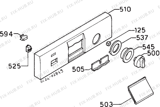 Взрыв-схема посудомоечной машины Zanussi ZW418 - Схема узла Command panel 037