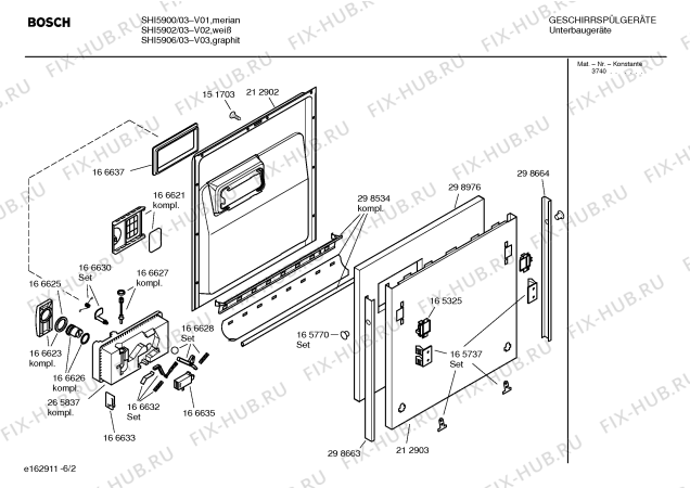 Схема №1 SHI5902 с изображением Инструкция по эксплуатации для посудомойки Bosch 00526095