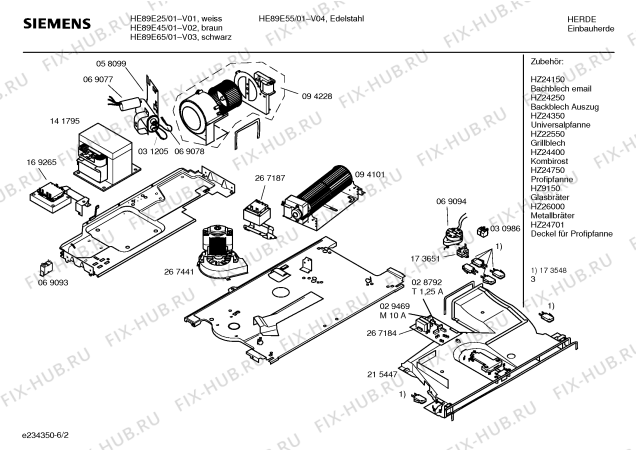 Схема №2 HE89E65 с изображением Краткая инструкция для печи Siemens 00582866