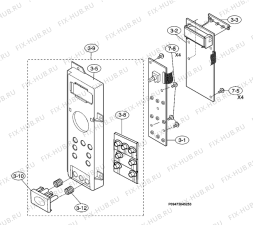 Взрыв-схема микроволновой печи Zanussi ZNM11X - Схема узла Section 2