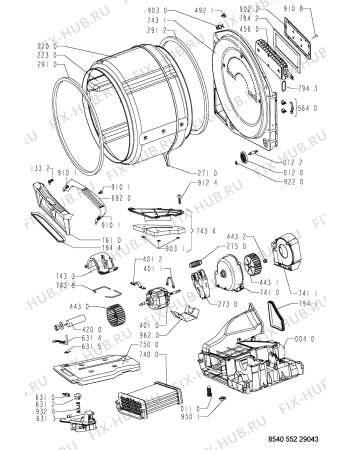 Схема №2 AM 3694 с изображением Обшивка для сушильной машины Whirlpool 481245213729