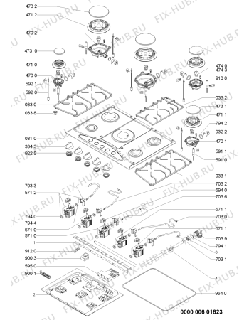 Схема №1 AKS 328/IX с изображением Накладка для плиты (духовки) Whirlpool 480121100994