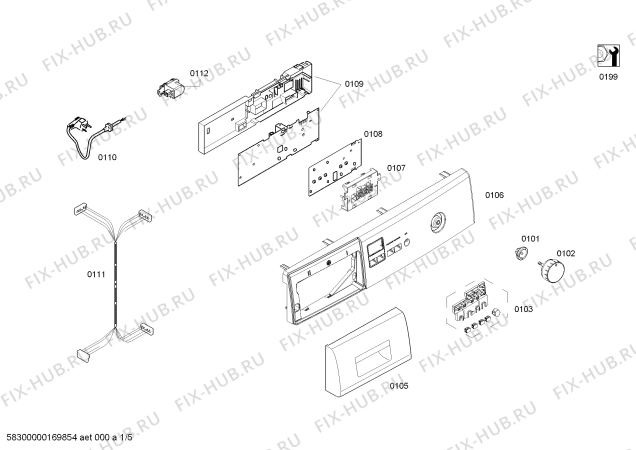 Схема №2 WLO20140OE Bosch Avantixx 6 SpeedPerfect с изображением Модуль управления для стиралки Bosch 00745249
