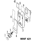 Схема №2 MWF 421 SL с изображением Кнопка для электропечи Whirlpool 482000095177