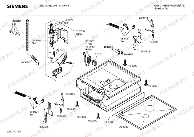 Схема №1 SE23913EU с изображением Инструкция по эксплуатации для посудомойки Siemens 00584028