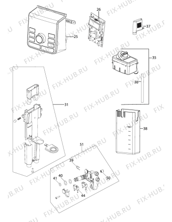 Взрыв-схема кофеварки (кофемашины) DELONGHI ECAM25.467.B - Схема узла 2