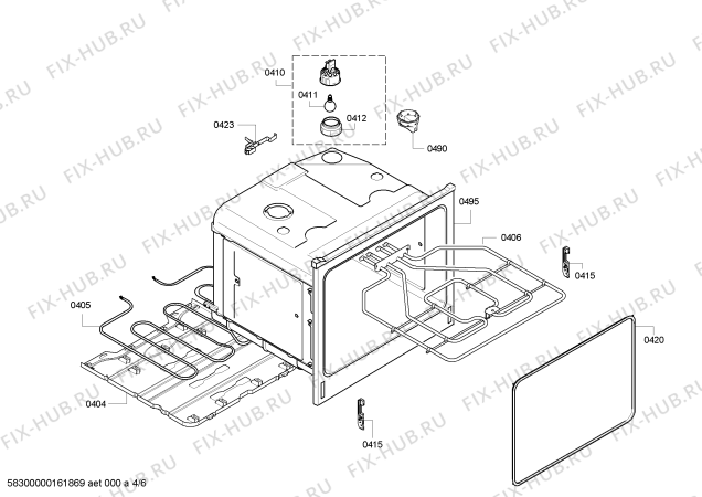 Взрыв-схема плиты (духовки) Constructa CH130252 - Схема узла 04