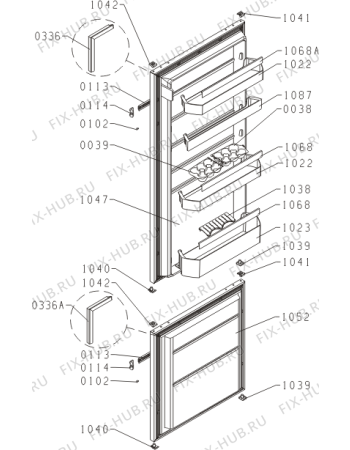 Взрыв-схема холодильника Gorenje GSC27178F (312762, HZI3027BF) - Схема узла 02