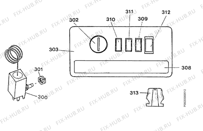 Взрыв-схема холодильника Rosenlew RSP225D - Схема узла Electrical equipment 268