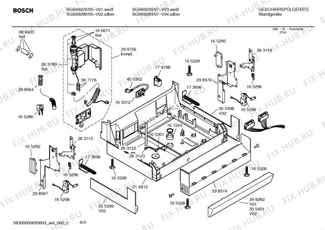 Схема №3 SGS6922II LOGIXX с изображением Инструкция по эксплуатации для посудомойки Bosch 00527631