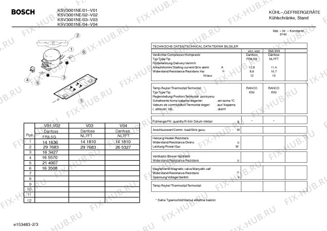 Взрыв-схема холодильника Bosch KSV3001NE - Схема узла 03