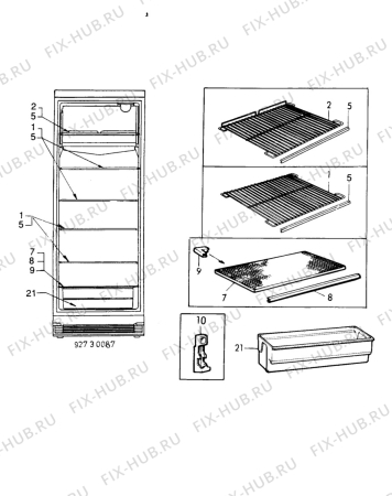 Взрыв-схема холодильника Zanussi ZFC335CL - Схема узла C10 Interior