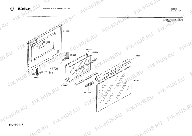 Взрыв-схема плиты (духовки) Bosch 0750452171 HBE680N - Схема узла 03