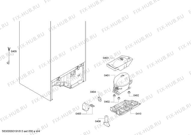 Взрыв-схема холодильника Siemens KI81RVU30 BI12 sliding hinge with soft closing mechanism - Схема узла 04