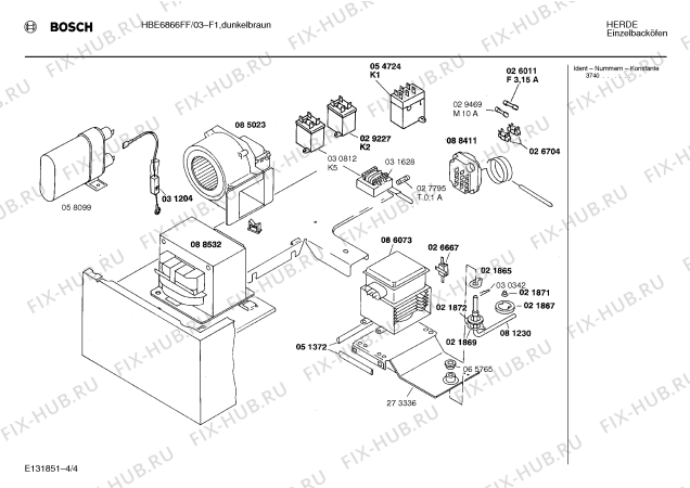 Взрыв-схема плиты (духовки) Bosch HBE6866FF - Схема узла 04