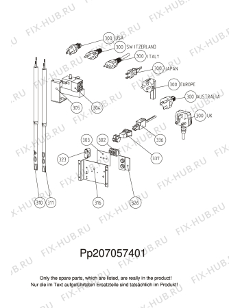 Взрыв-схема холодильника Electrolux Loisirs RC1180 - Схема узла Electrical equipment