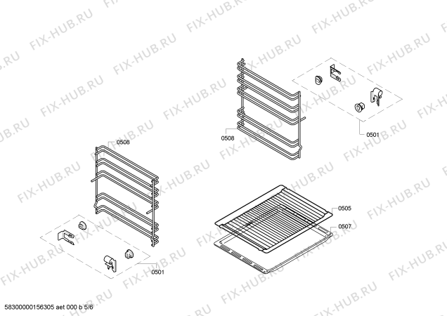 Взрыв-схема плиты (духовки) Bosch HGG22B120T - Схема узла 05