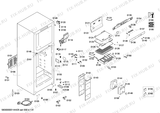 Схема №1 KDN45X70 с изображением Дверь для холодильной камеры Bosch 00247100
