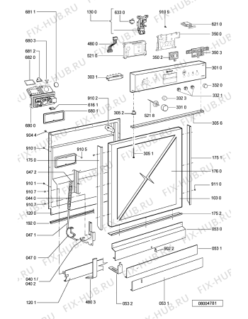 Схема №1 GSFH 1596 IX с изображением Обшивка для посудомоечной машины Whirlpool 481245373465