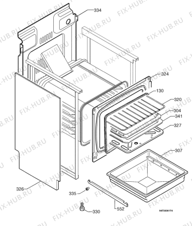 Взрыв-схема плиты (духовки) Electrolux EK6322B - Схема узла Housing 001