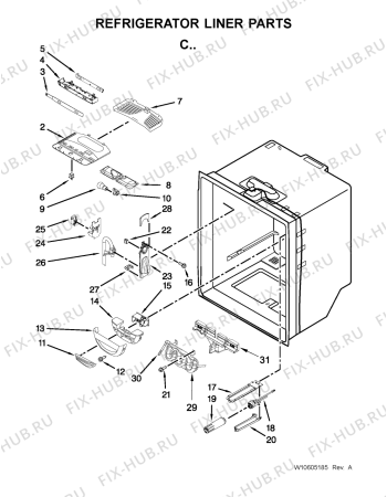 Схема №1 KRFC 9016 с изображением Запчасть для холодильника Whirlpool 482000014833