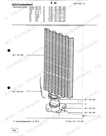 Взрыв-схема холодильника Aeg KG 230 - Схема узла Section2