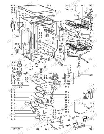 Схема №1 GSF 7294 TW-AV с изображением Блок управления для посудомойки Whirlpool 481221478318