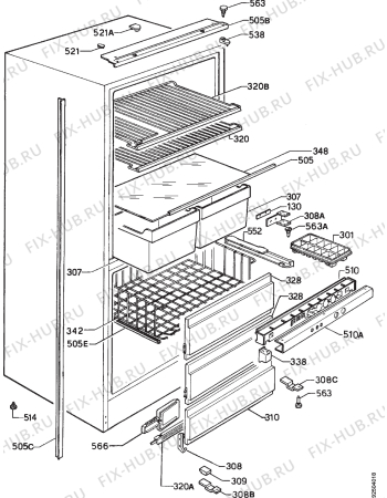 Взрыв-схема холодильника Electrolux ER3134I - Схема узла Housing 001