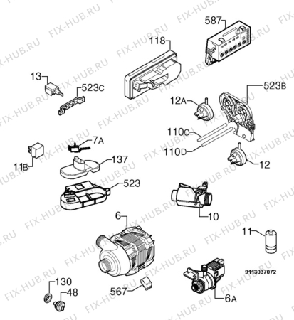 Взрыв-схема посудомоечной машины Privileg 181247_11132 - Схема узла Electrical equipment 268