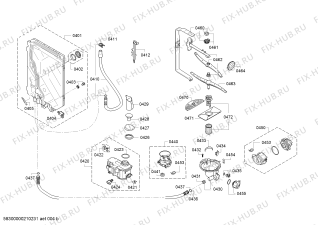 Взрыв-схема посудомоечной машины Bosch SMV46GX00G SilencePlus - Схема узла 05