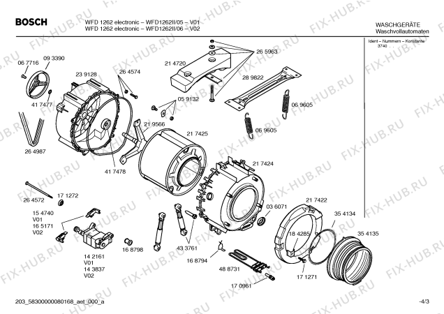 Схема №1 WFD1262II WFD 1262 TuAA с изображением Таблица программ для стиральной машины Bosch 00422303